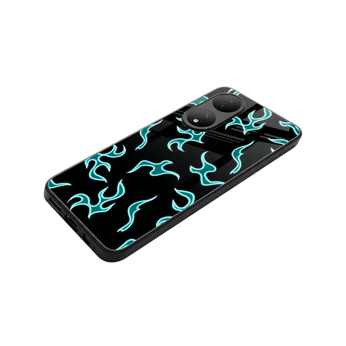 Lil Flames Black Blue stylish phone case for Vivo-y100 | glossy glass and slim fit