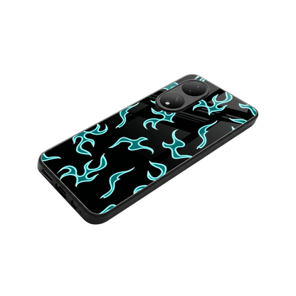 Lil Flames Black Blue stylish phone case for Vivo-y100 | glossy glass and slim fit