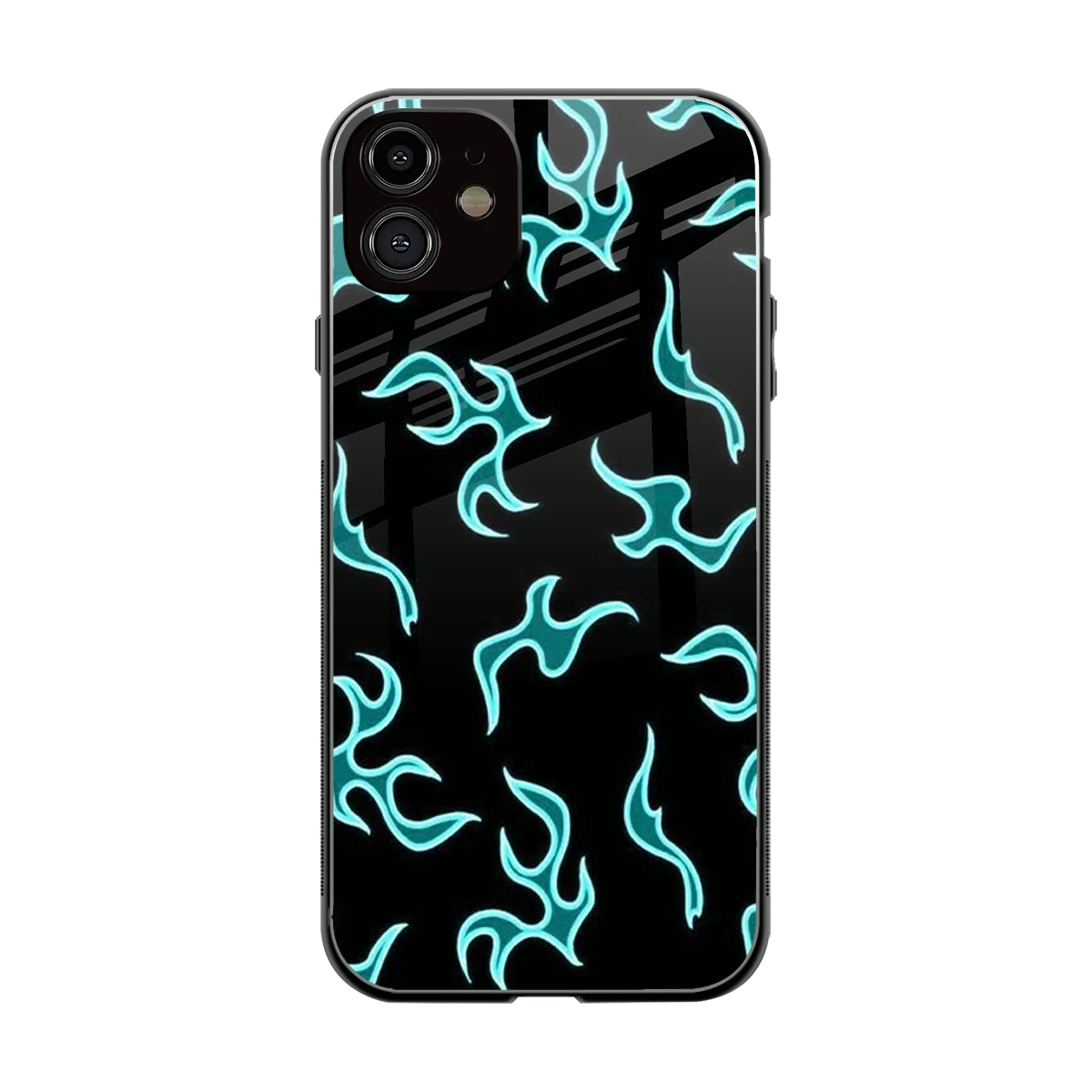 Lil Flames Black Blue back phone cover | glass case for iphone 12