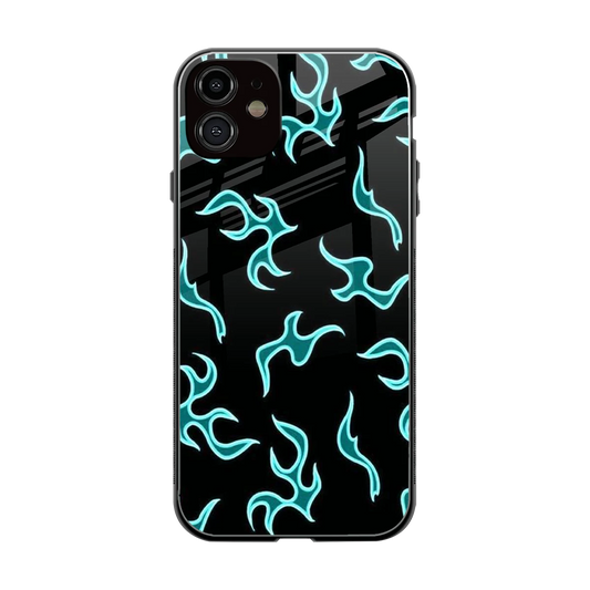 Lil Flames Black Blue back phone cover | glass case for iphone 12