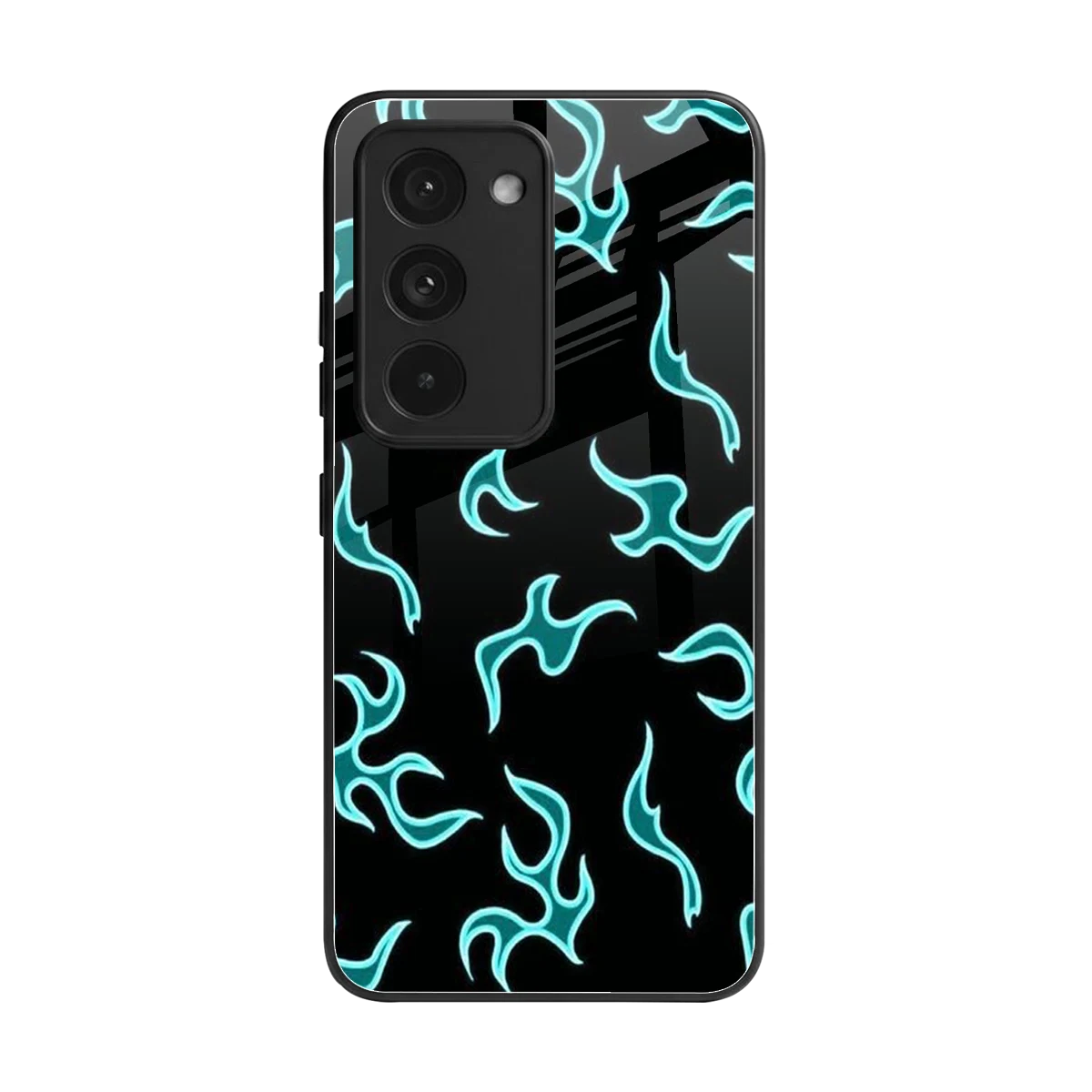 Lil Flames Black Blue back phone cover | glass case for redmi 15 5g