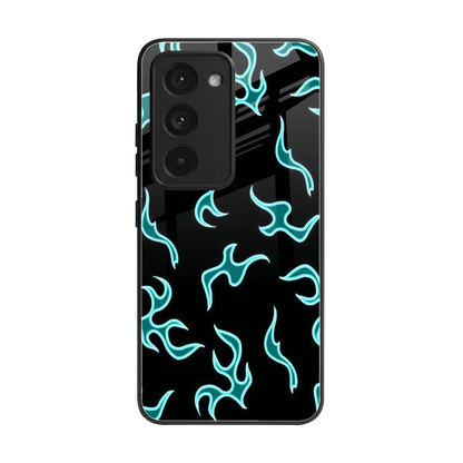 Lil Flames Black Blue back phone cover | glass case for redmi 15 5g
