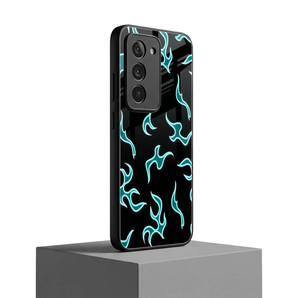 Lil Flames Black Blue redmi 15 5g mobile cover | shockproof glass phone case