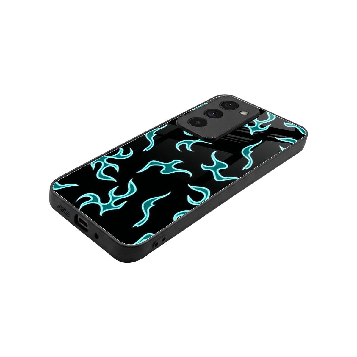 Lil Flames Black Blue stylish phone case for redmi 15 5g | glossy glass and slim fit