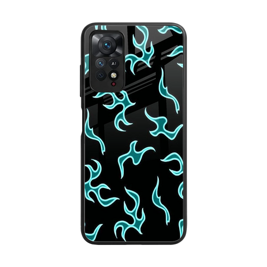 Lil Flames Black Blue back phone cover | glass case for redmi note 11 pro