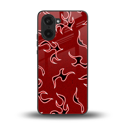 Lil Flames Black Red back phone cover | glass case for oneplus nord ce5 5g