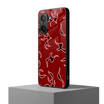 Lil Flames Black Red oneplus nord ce5 5g mobile cover | shockproof glass phone case