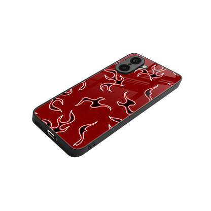 Lil Flames Black Red stylish phone case for oneplus nord ce5 5g | glossy glass and slim fit