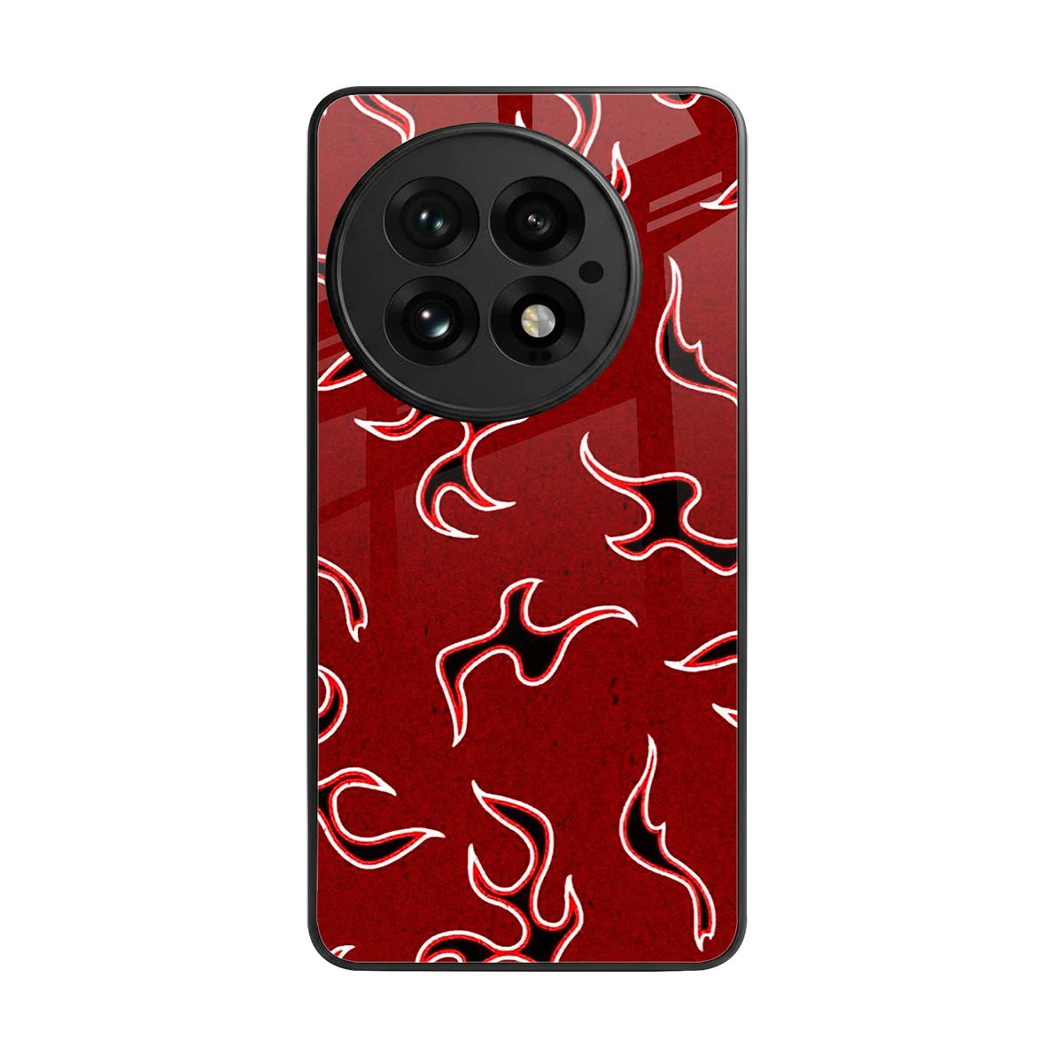 Lil Flames Black Red back phone cover | glass case for oneplus 13