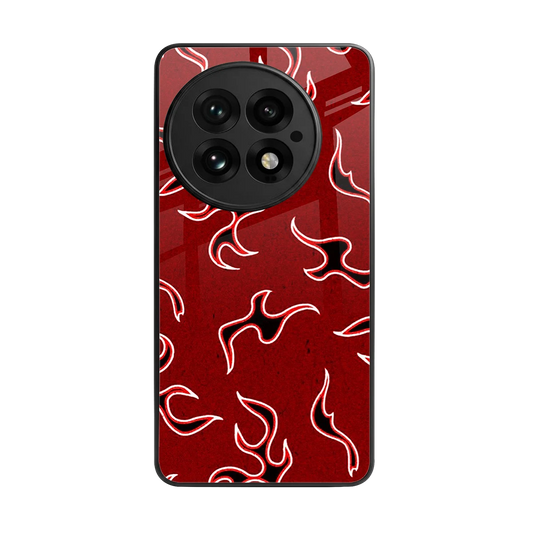 Lil Flames Black Red back phone cover | glass case for oneplus 13