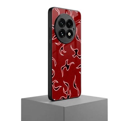 Lil Flames Black Red oneplus 13 mobile cover | shockproof glass phone case