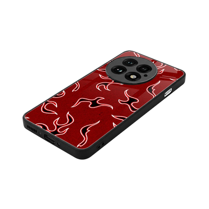 Lil Flames Black Red stylish phone case for oneplus 13 | glossy glass and slim fit