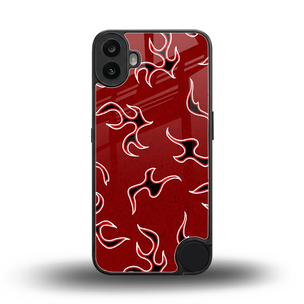 Lil Flames Black Red back phone cover | glass case for cmf nothing phone 1