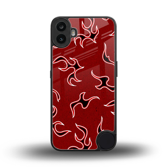 Lil Flames Black Red back phone cover | glass case for cmf nothing phone 1