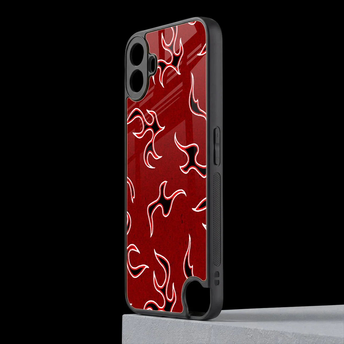 Lil Flames Black Red cmf nothing phone 1 mobile cover | shockproof glass phone case