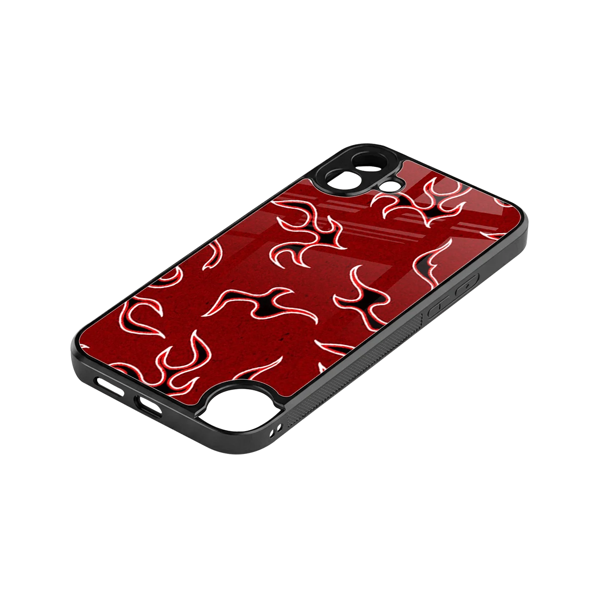 Lil Flames Black Red stylish phone case for cmf nothing phone 1 | glossy glass and slim fit