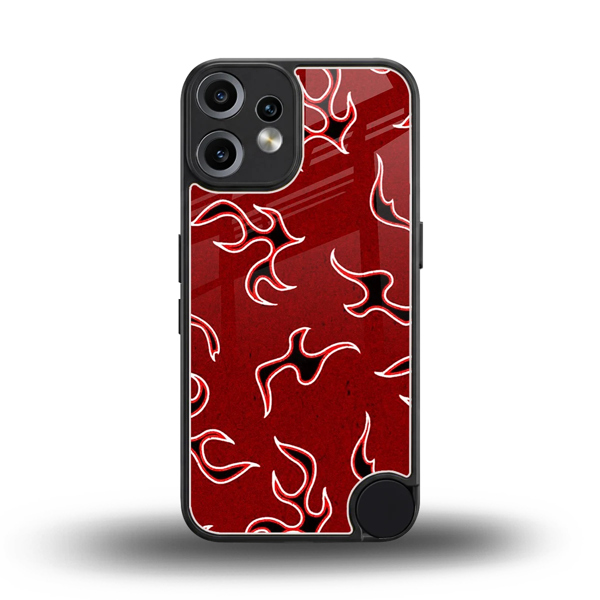 Lil Flames Black Red back phone cover | glass case for cmf nothing phone 2 pro