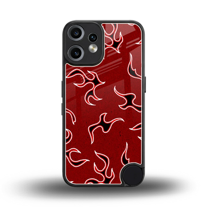 Lil Flames Black Red back phone cover | glass case for cmf nothing phone 2 pro