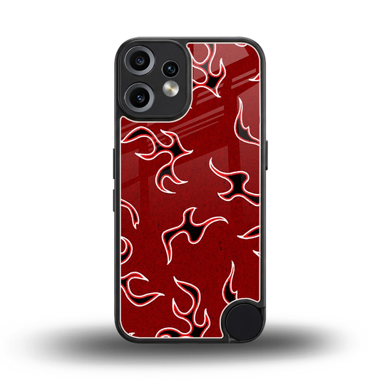 Lil Flames Black Red back phone cover | glass case for cmf nothing phone 2 pro