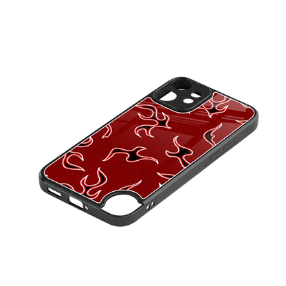 Lil Flames Black Red stylish phone case for cmf nothing phone 2 pro | glossy glass and slim fit