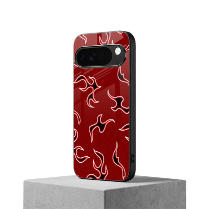 Lil Flames Black Red google pixel 10 pro xl mobile cover | shockproof glass phone case