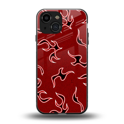 Lil Flames Black Red back phone cover | glass case for iphone 13 mini