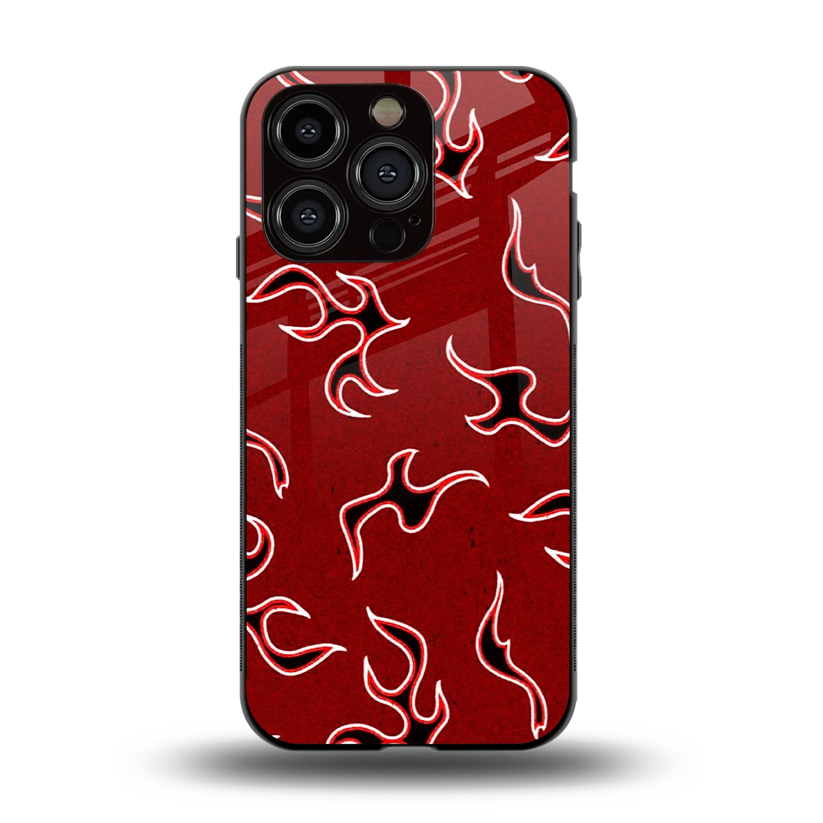 Lil Flames Black Red back phone cover | glass case for iphone 13 pro