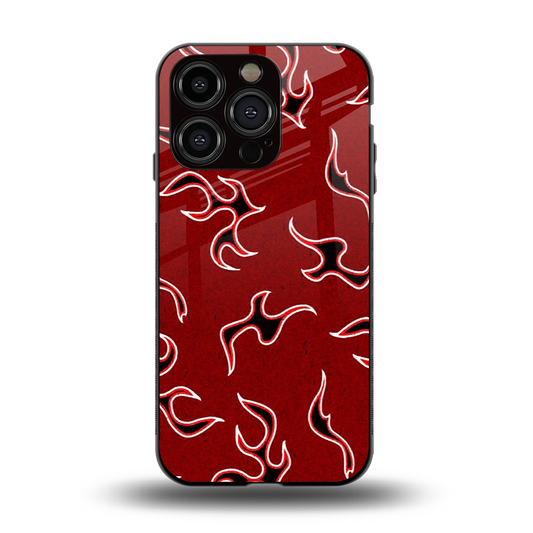 Lil Flames Black Red back phone cover | glass case for iphone 13 pro