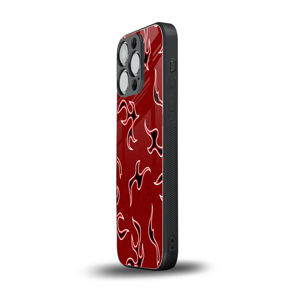 Lil Flames Black Red iphone 13 pro mobile cover | shockproof glass phone case