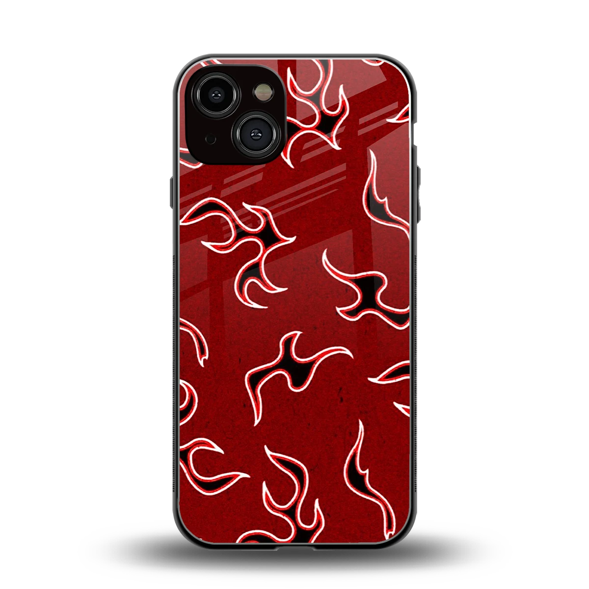 Lil Flames Black Red back phone cover | glass case for iphone 14
