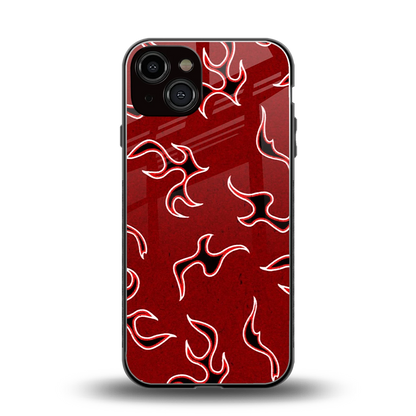 Lil Flames Black Red back phone cover | glass case for iphone 14