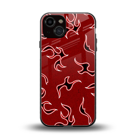 Lil Flames Black Red back phone cover | glass case for iphone 14