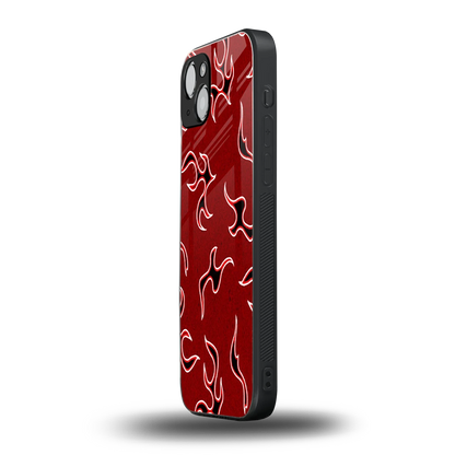 Lil Flames Black Red iphone 14 mobile cover | shockproof glass phone case