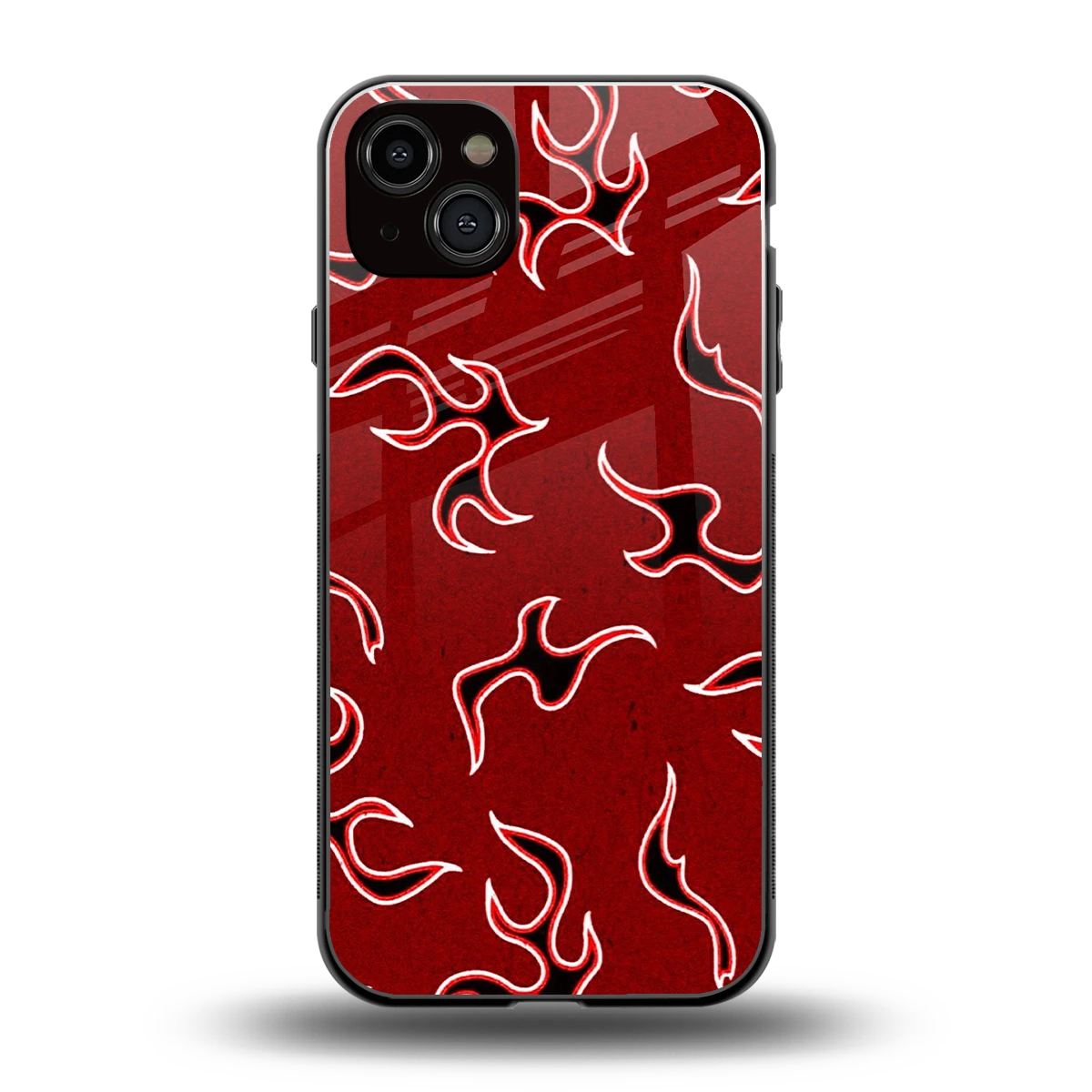 Lil Flames Black Red back phone cover | glass case for iphone 15 plus
