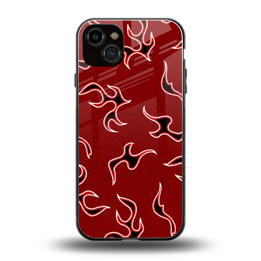 Lil Flames Black Red back phone cover | glass case for iphone 15 plus