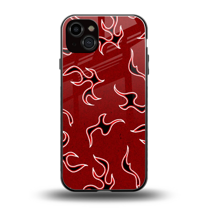 Lil Flames Black Red back phone cover | glass case for iphone 14 plus
