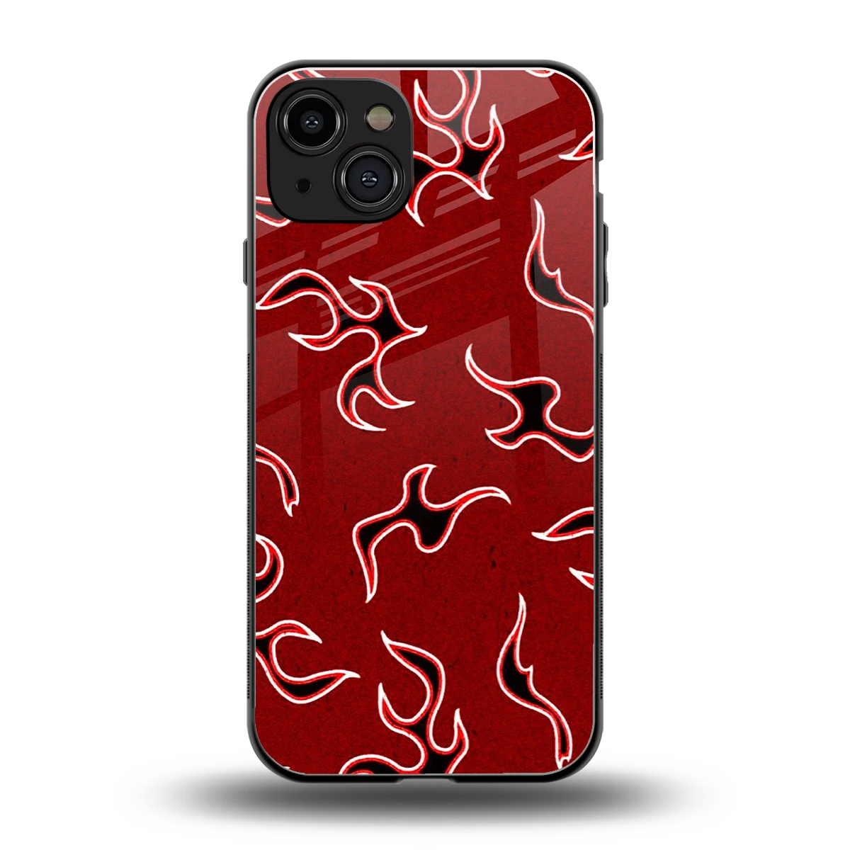 Lil Flames Black Red back phone cover | glass case for iphone 15