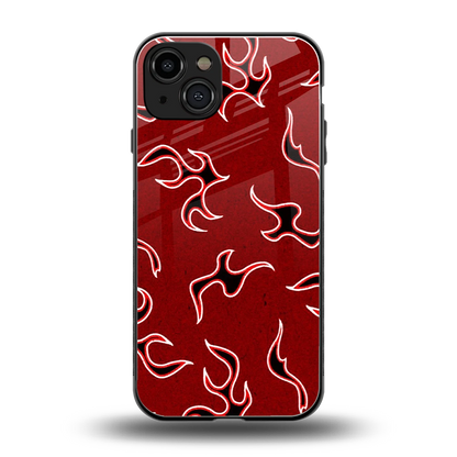 Lil Flames Black Red back phone cover | glass case for iphone 15