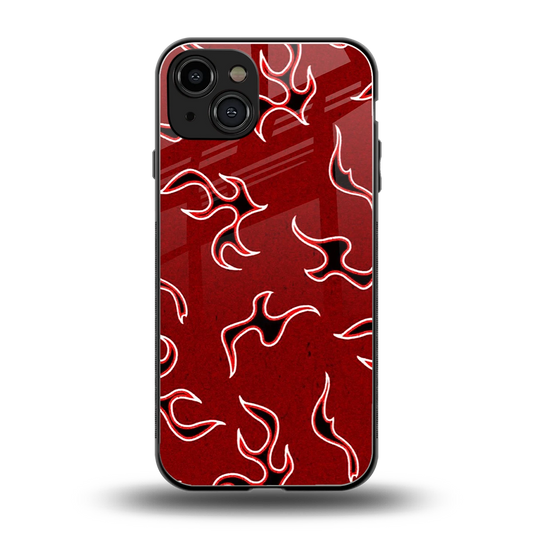 Lil Flames Black Red back phone cover | glass case for iphone 15