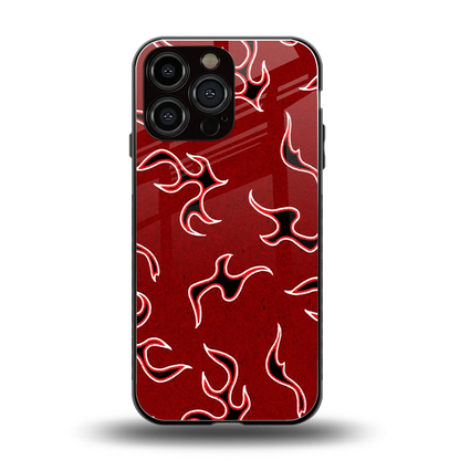 Lil Flames Black Red back phone cover | glass case for iphone 16 pro max