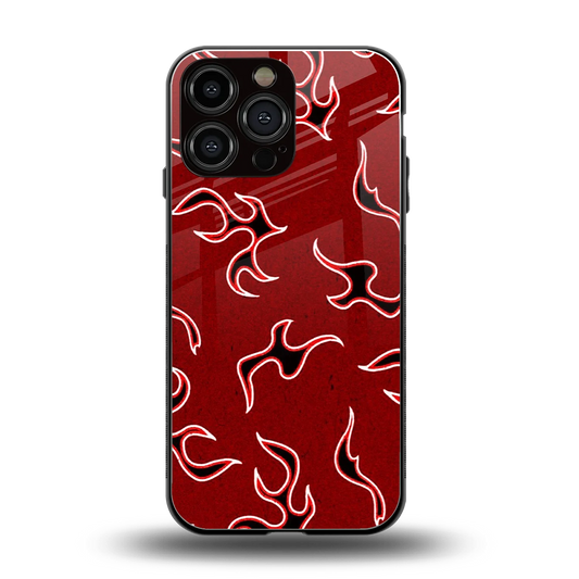 Lil Flames Black Red back phone cover | glass case for iphone 16 pro max