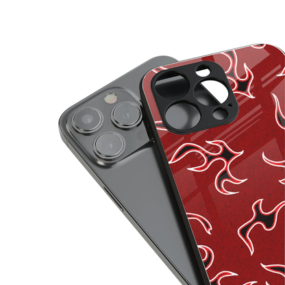 Lil Flames Black Red stylish phone case for iphone x | glossy glass and slim fit