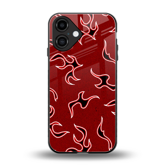 Lil Flames Black Red Phone Case for Iphone 16 | Glass Case