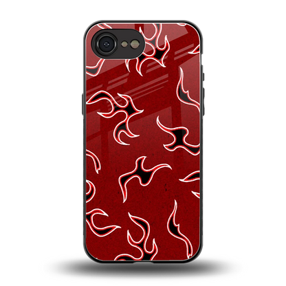 Lil Flames Black Red back phone cover | glass case for iphone 16e
