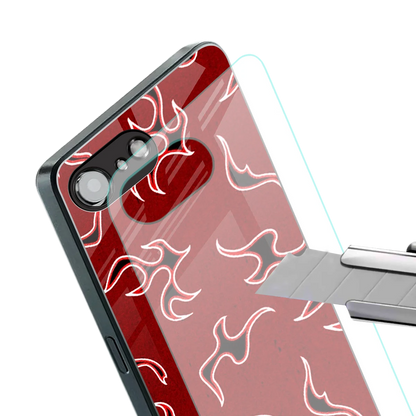 Lil Flames Black Red stylish phone case for iphone 16e | glossy glass and slim fit