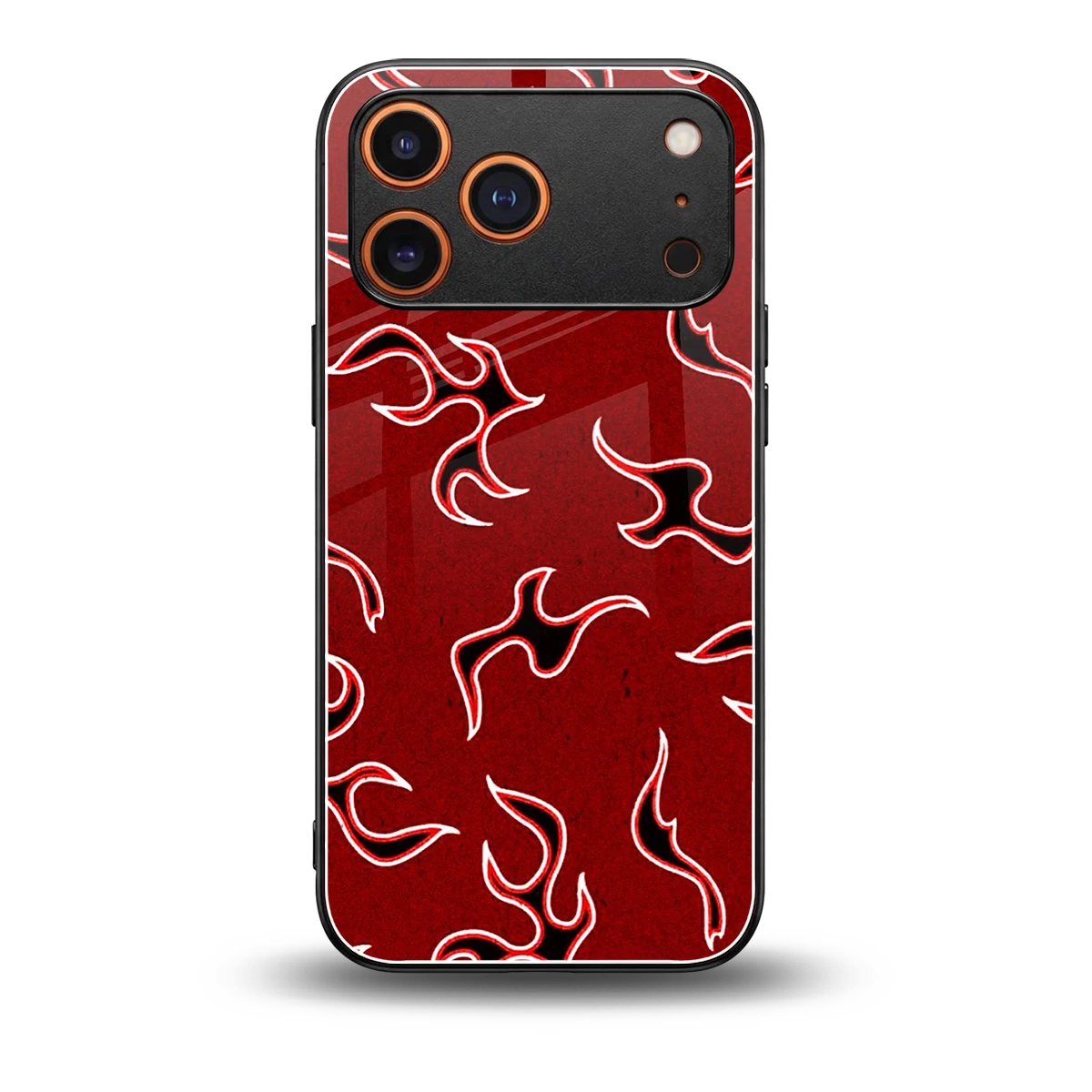 Lil Flames Black Red back phone cover | glass case for iphone 17 pro max