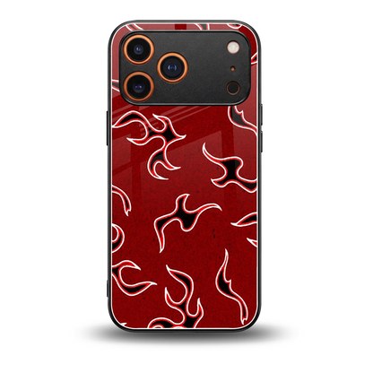Lil Flames Black Red back phone cover | glass case for iphone 17 pro max