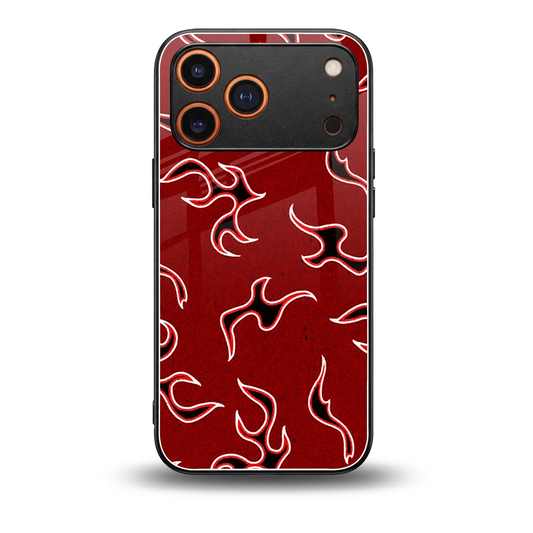 Lil Flames Black Red back phone cover | glass case for iphone 17 pro max