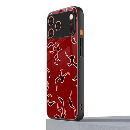 Lil Flames Black Red iphone 17 pro max mobile cover | shockproof glass phone case