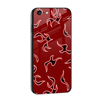 Lil Flames Black Red sleek iphone 6s cover with tempered glass back and TPU edges